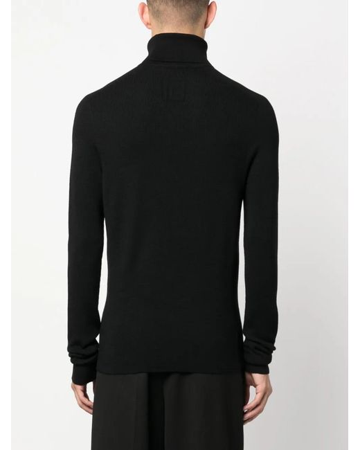 Balmain Black Wool Turtleneck Sweater for men