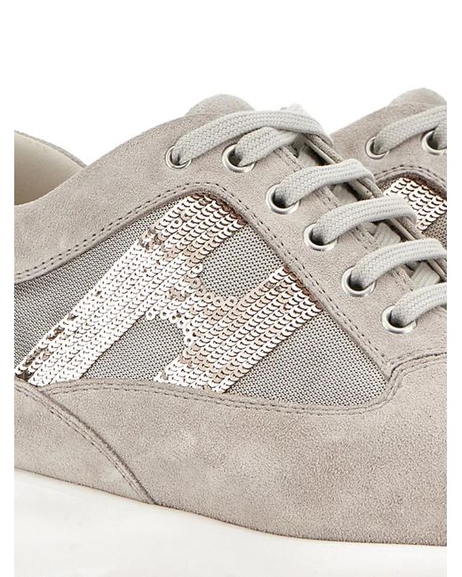 Hogan White Interactive Sneakers Mit Pailletten
