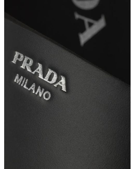 Prada Black Crisscross Rubber Slides for men