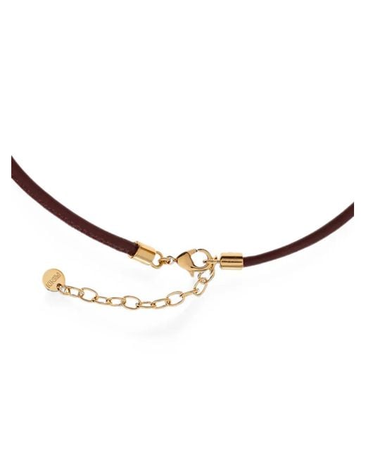 Fendi Metallic Bracelet En Cuir À Logo Ff
