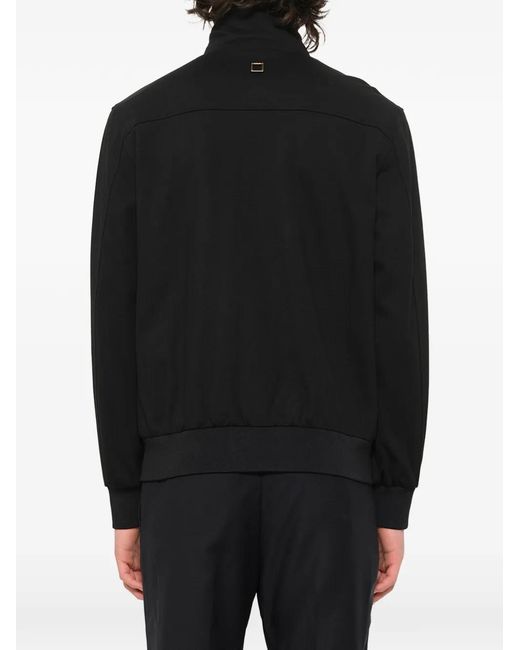 Wooyoungmi Black Logo-Embroidered Track Jacket for men