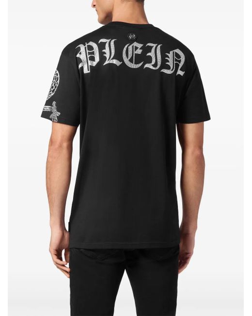 Philipp Plein Dragon Strass T-Shirt in het Black voor heren