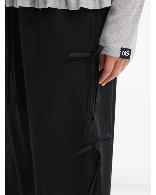 Mini Cream Black Drawstring Track Pants