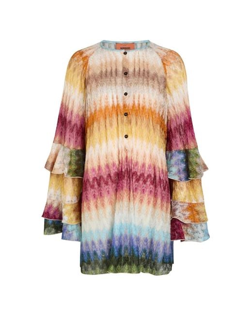 Missoni White Ruffled Midi Dress