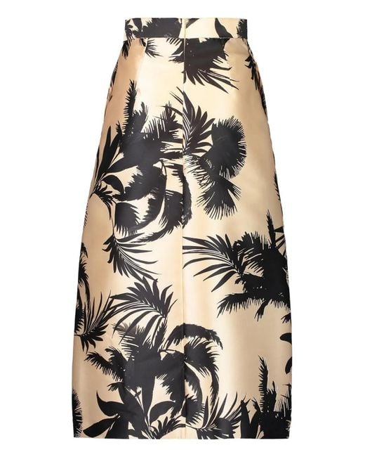 Lunatica Milano Black Midirock mit Palmen