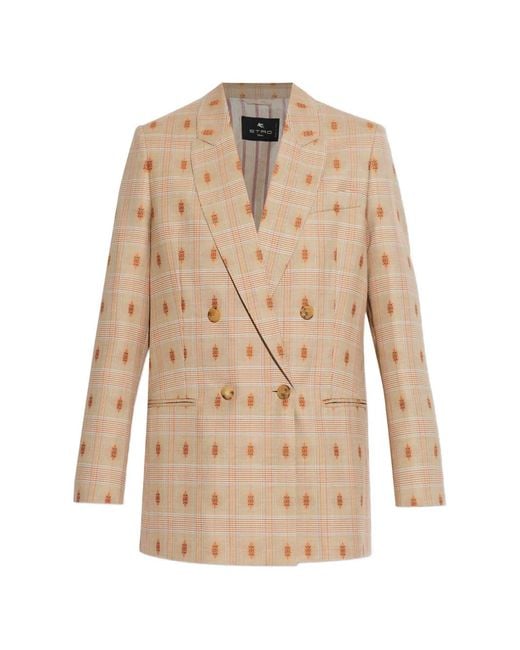 Blazer A Cuadros Etro de color Natural