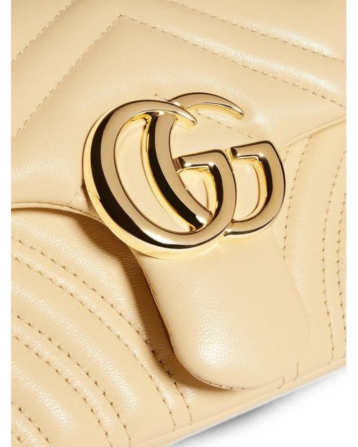 Gucci Natural Small Gg Marmont Matelassé Shoulder Bag