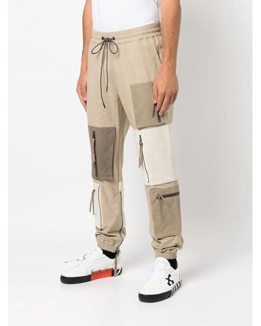 Mostly Heard Rarely Seen Natural Patchwork Zip-Pocket Trousers for men