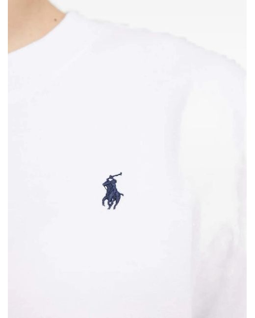 Polo Ralph Lauren White Logo-Band Jersey Pajamas