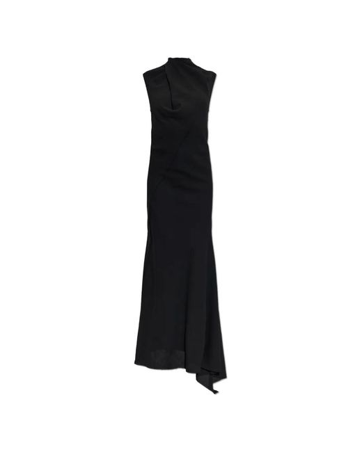 The Attico Black Open-Back Wool Dress