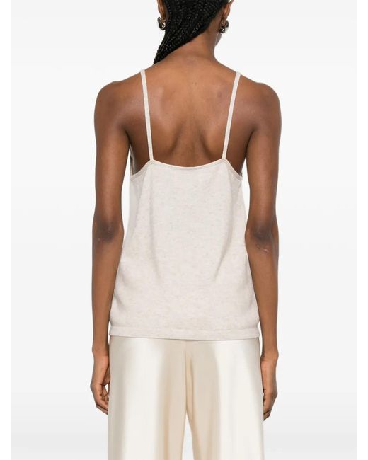Bompard White V-Neck Strap Top