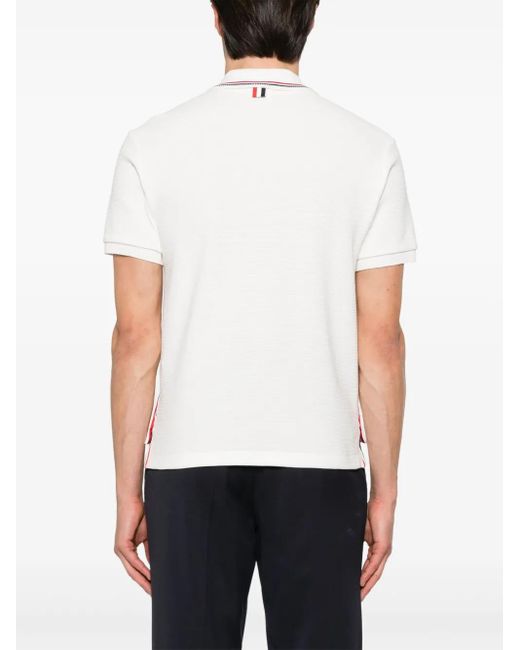 Thom Browne White Rwb Cotton Polo Shirt for men