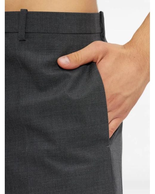 Jil Sander Gray Pleat-Front Wool Trousers for men