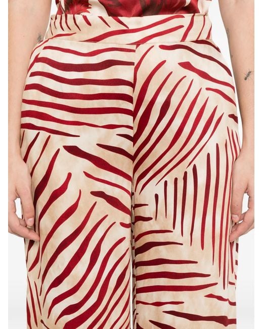 Clips White Abstract-Print Palazzo Pants