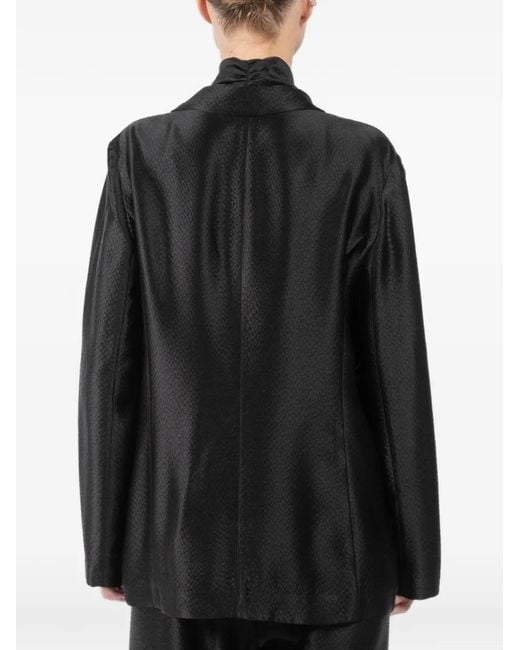 Peter Cohen Black Silk Single-Breasted Blazer