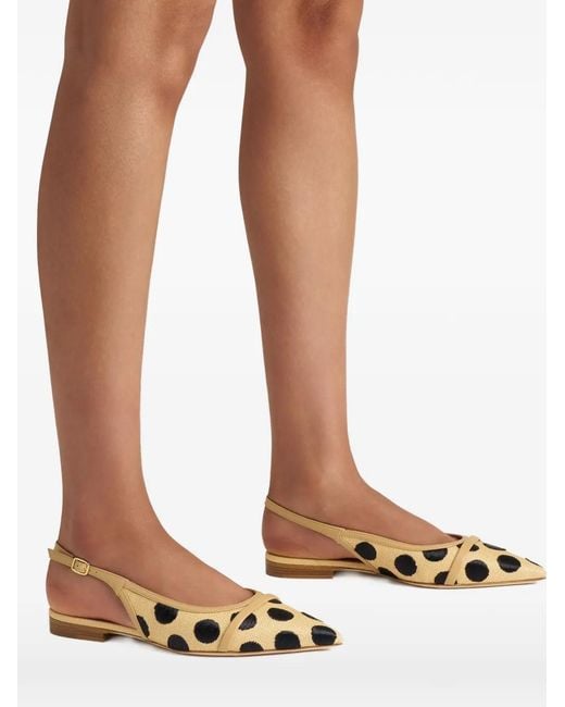 Malone Souliers Natural Escarpins Plats Jama À Pois