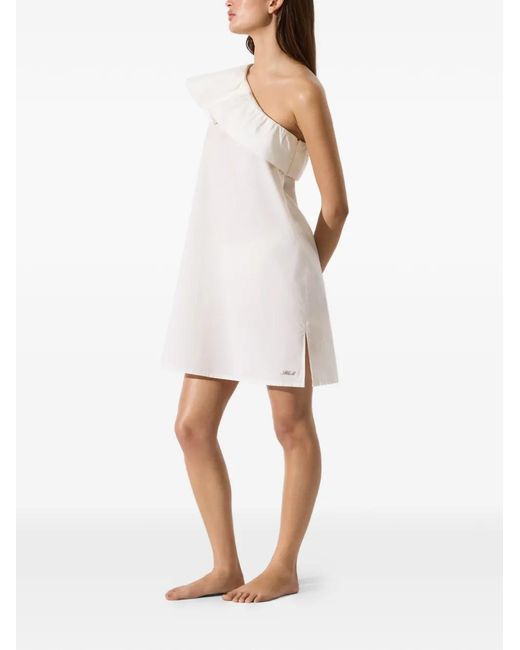 Karl Lagerfeld White Ruffled One-Shoulder Beach Dress
