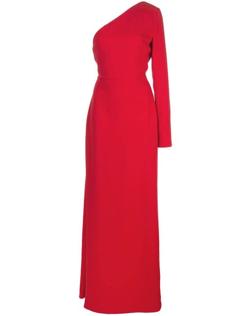 Vestido de fiesta con una sola Carolina Herrera de color Rojo | Lyst