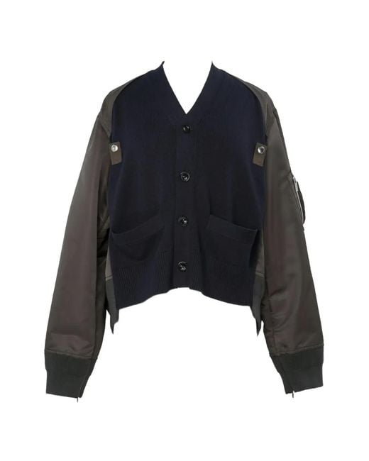 Sacai Black Button-Up Cardigan