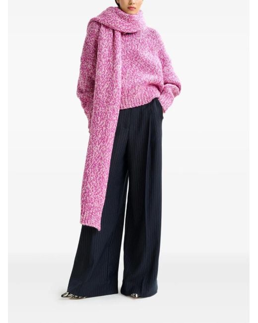 Essentiel Antwerp Pink Izura Ribbed-Trim Sweater