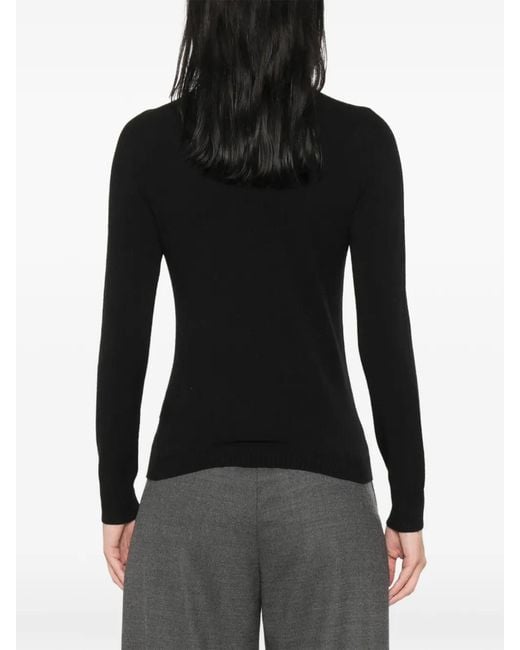 ERMANNO FIRENZE Black Ribbed-Knit Mock-Neck Sweater