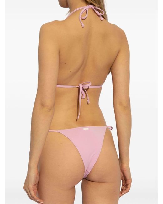 Emporio Armani Pink Logo-print Bikini Set