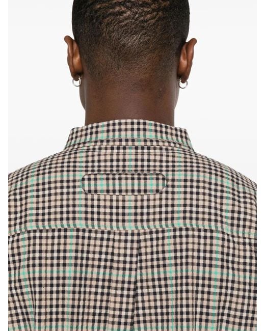Henrik Vibskov Brown Hole Checked Shirt for men