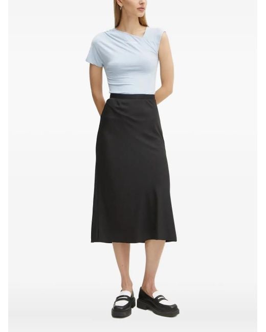 Karl Lagerfeld White Asymmetric-Neckline T-Shirt