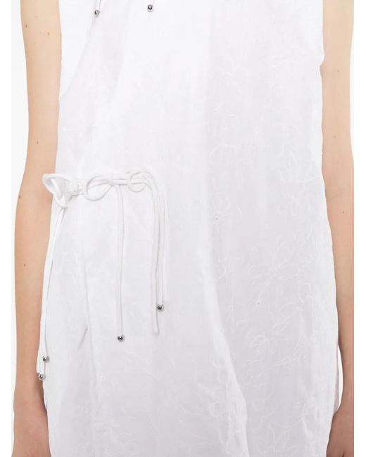 JNBY White Floral-Embroidered Sleeveless Dress