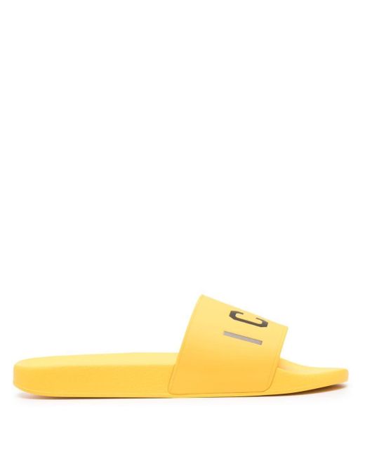DSquared² Slippers Met Icon Logo in het Geel voor heren - Lyst