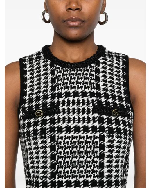 Twinset Black Checked Mini Dress