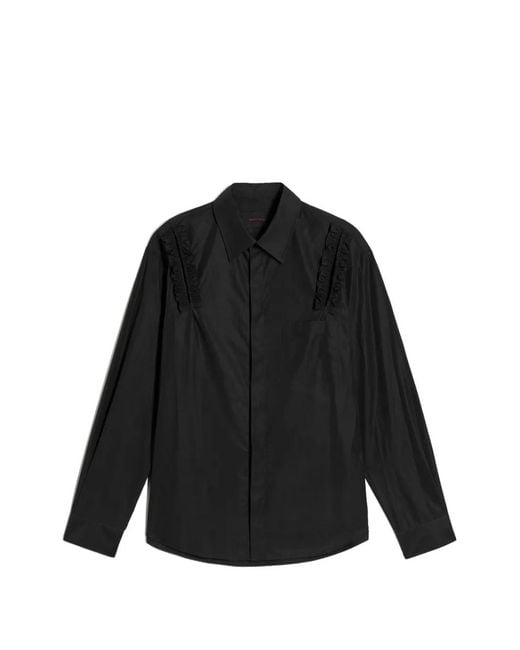 Simone Rocha Black Ruffle-Trim Shirt for men