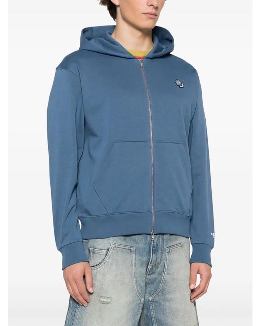 KENZO Blue Pop Crest Cotton Hoodie for men