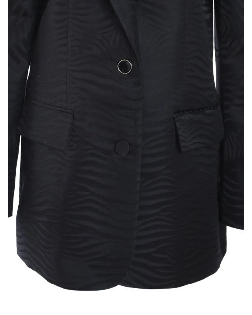 Roberto Cavalli Blue Devoré-Effect Blazer