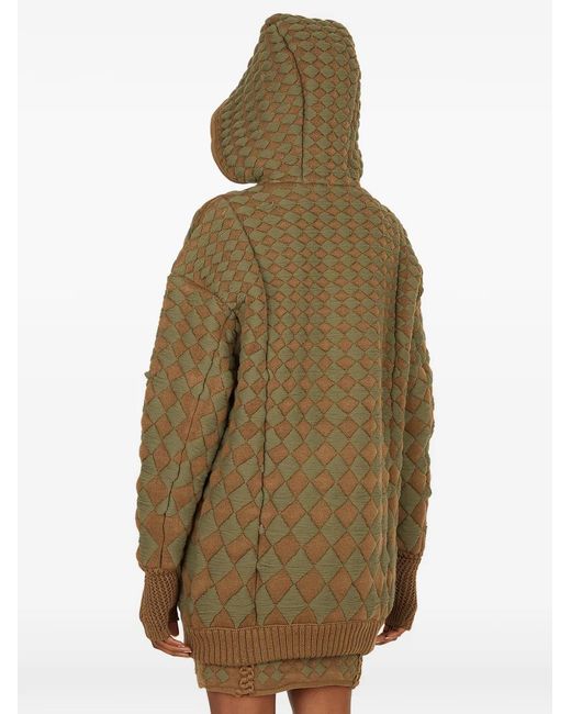 Isa Boulder Green Quilted Hoodie