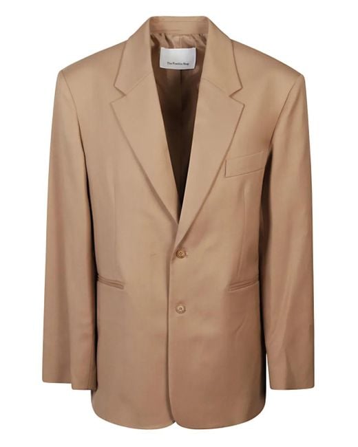 Frankie Shop Blazer Met Gewikkelde Voorkant in het Natural