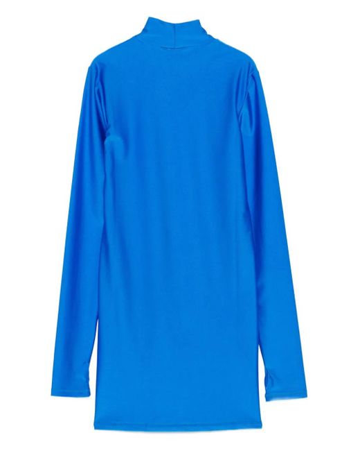 Coperni Blue High-Neck Mini Dress