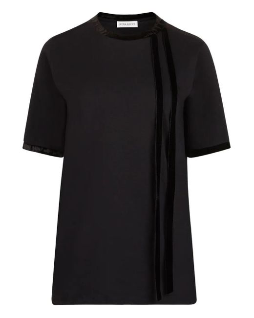Nina Ricci ベルベットトリム トップ Black