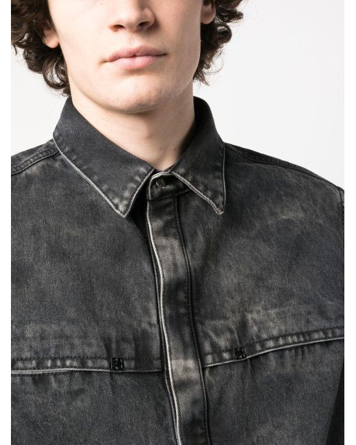 Chemise en jean à manches longues Givenchy pour homme en coloris Black
