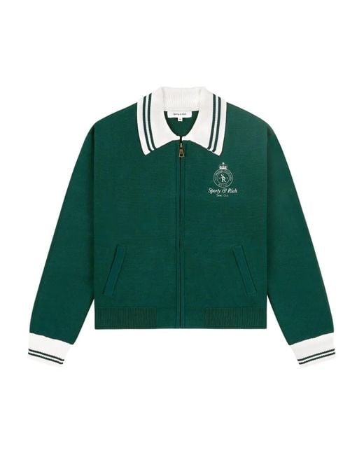 Sporty & Rich Green Zip-Up Jacket