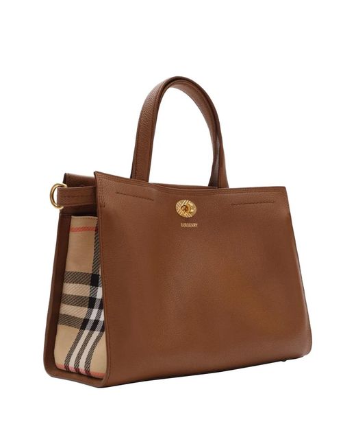 Burberry Brown Small Cotswolds Check Tote