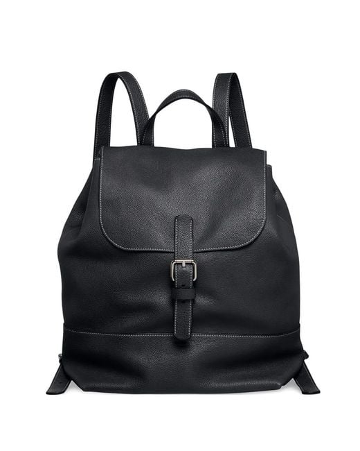 Giorgio Armani Black Buckled Backpack for men