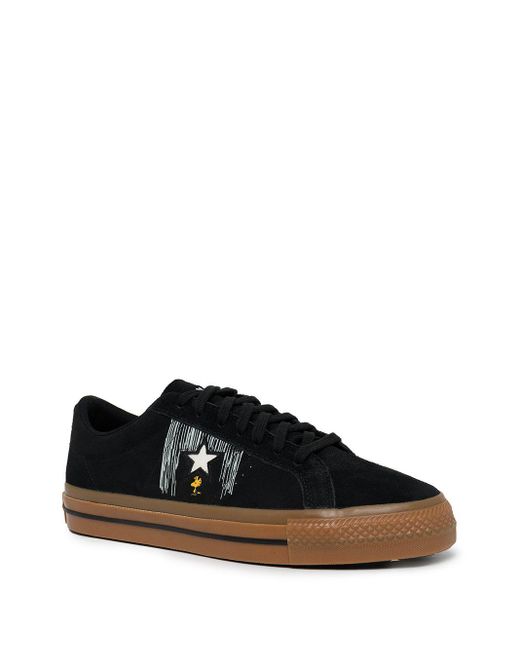 Converse Suede X Peanuts One Star Ox Lowtop Sneakers in Black for Men