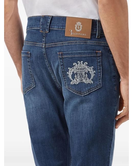 Billionaire Blue Jean À Logo Brodé for men