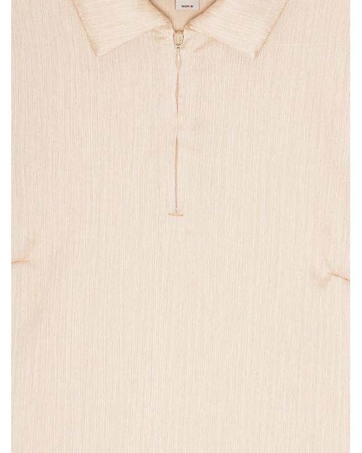 Remain Natural Strukturiertes Poloshirt Mit Reißverschluss