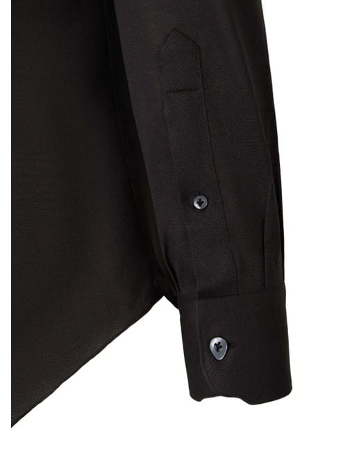 Fray Black Button-Fastening Shirt for men