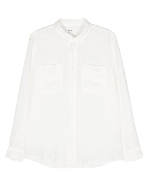 Altea White Linen Chambray Shirt for men