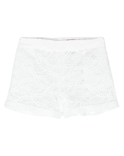 Ermanno Scervino White Guipure-lace Mini Shorts