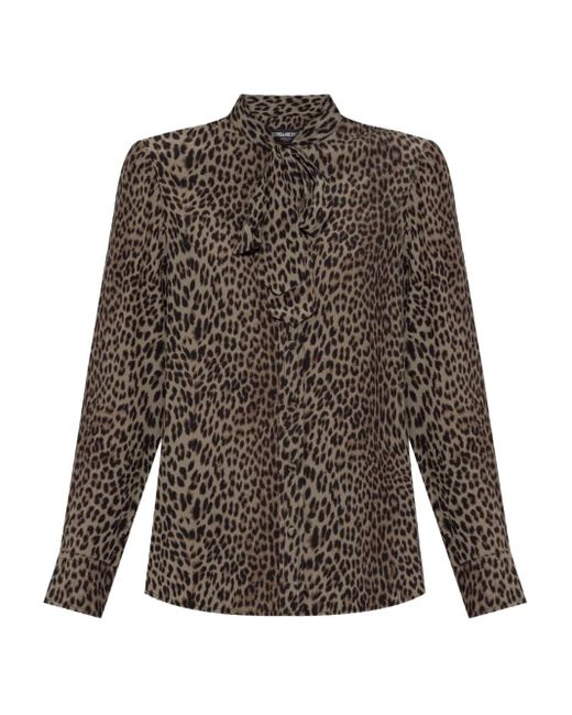 Zadig & Voltaire Brown Leopard-print tie-neck blouse
