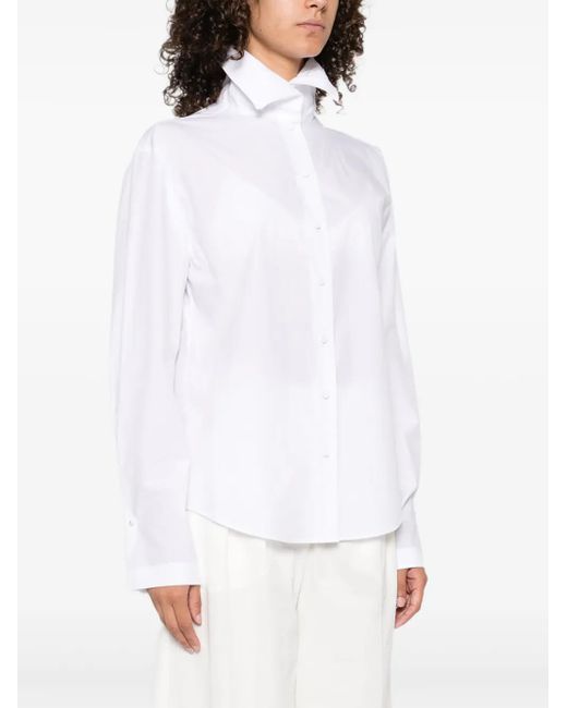 Alberta Ferretti White Button-Down Cotton Shirt